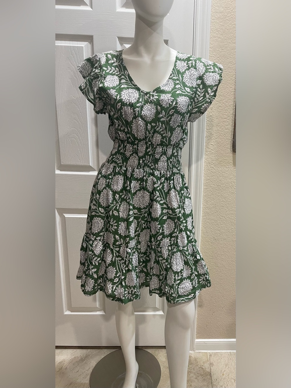 Dylan by True Grit Magnolia Dress Green Print Size Medium